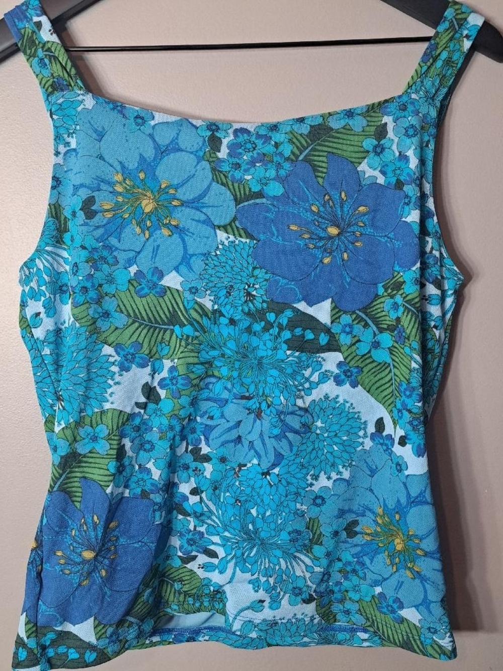 Norton McNaughton Blue Floral Skirt Set 90's Skirt And Blouse Flowy - Picture 5 of 7